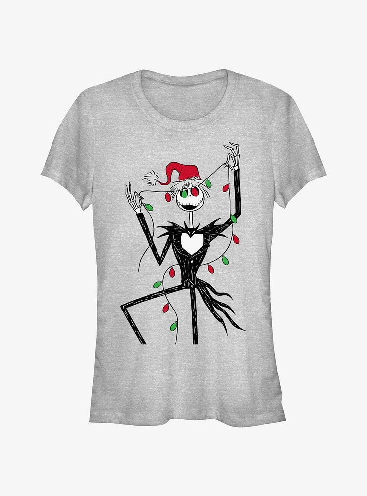 The Nightmare Before Christmas Santa Jack Lights Girls T-Shirt