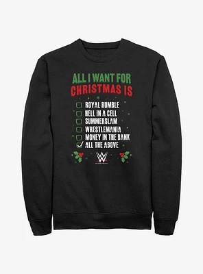WWE All I Want Wish List Sweatshirt