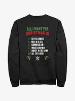 WWE All I Want Wish List Sweatshirt