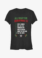 WWE All I Want Wish List Girls T-Shirt