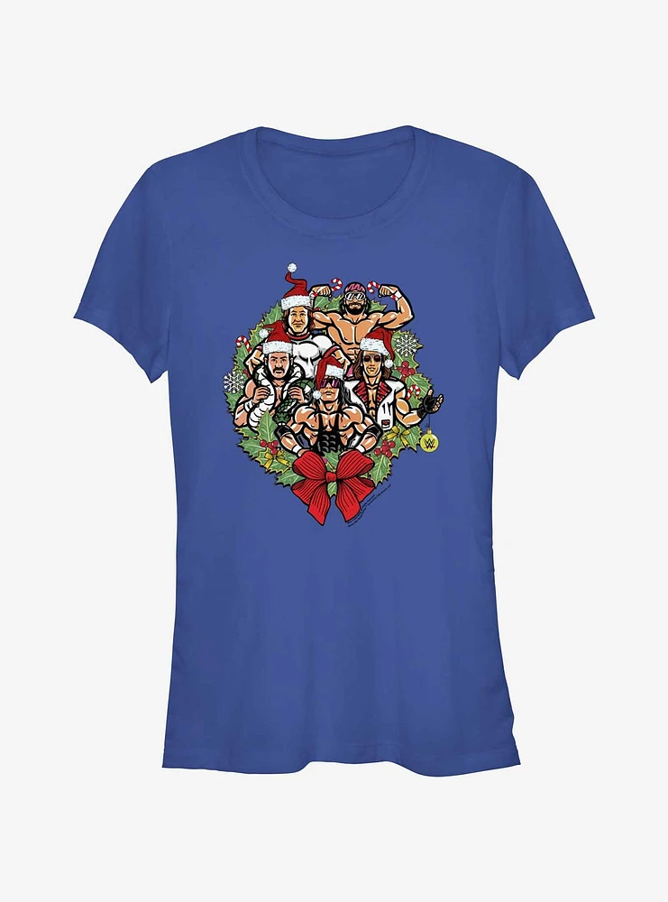 WWE Holiday Legends Wreath Girls T-Shirt