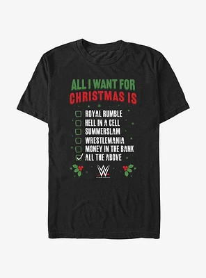 WWE All I Want Wish List T-Shirt