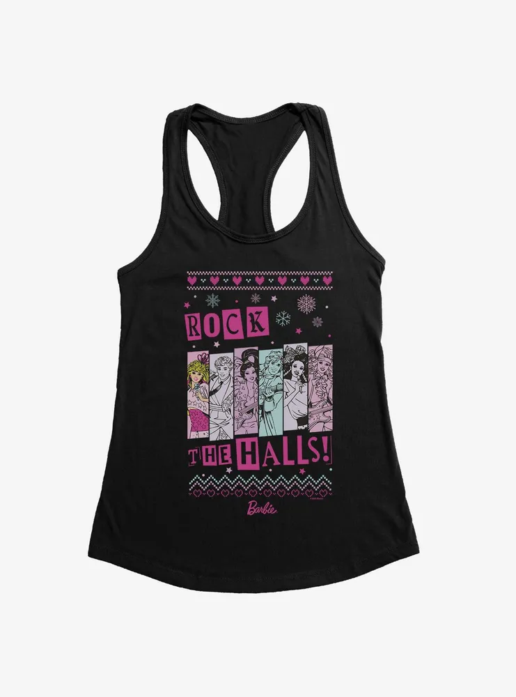 Barbie Rock The Halls Ugly Holiday Womens Tank Top