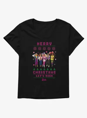Barbie Merry Christmas Let's Rock Ugly Holiday Womens T-Shirt Plus