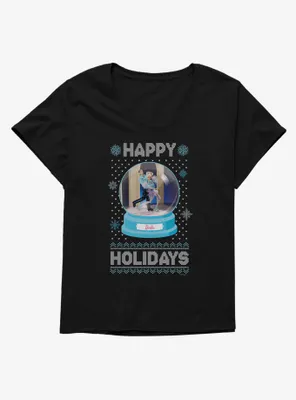 Barbie Snowglobe Holidays Ugly Holiday Womens T-Shirt Plus