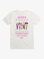 Barbie Merry Christmas Let's Rock Ugly Pattern T-Shirt