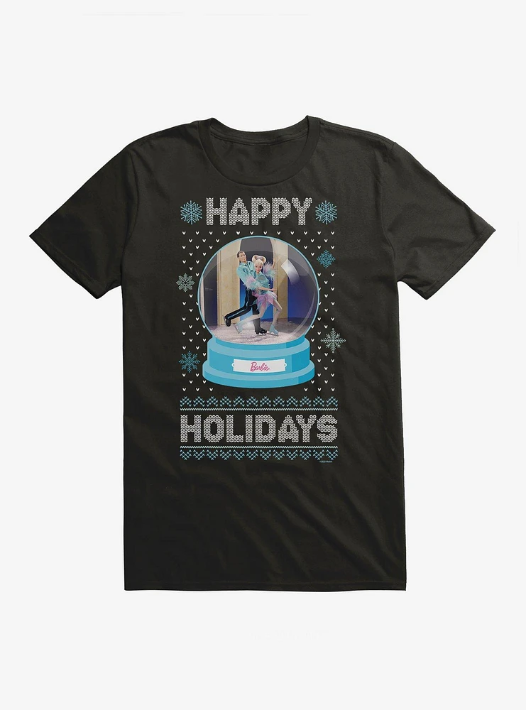 Barbie Snowglobe Holidays Ugly Christmas Pattern T-Shirt