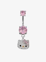 14G Steel Hello Kitty Bling Navel Barbell