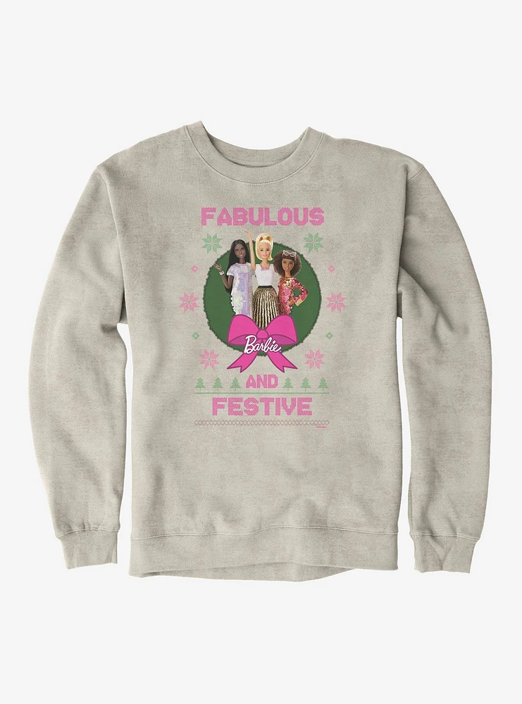 Barbie Fabulous And Festive Ugly Christmas Pattern Sweatshirt
