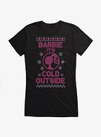 Barbie It's Cold Outside Ugly Christmas Pattern Girls T-Shirt
