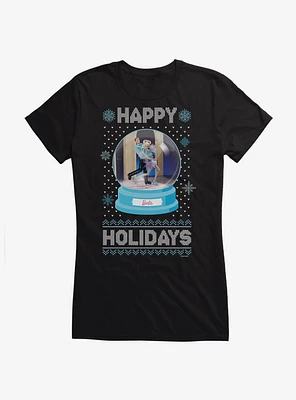 Barbie Snowglobe Holidays Ugly Christmas Pattern Girls T-Shirt