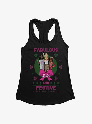 Barbie Fabulous And Festive Ugly Christmas Pattern Girls Tank