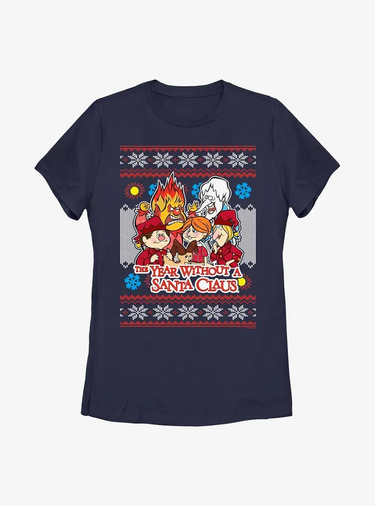 The Year Without Santa Claus Christmas Group Womens T-Shirt