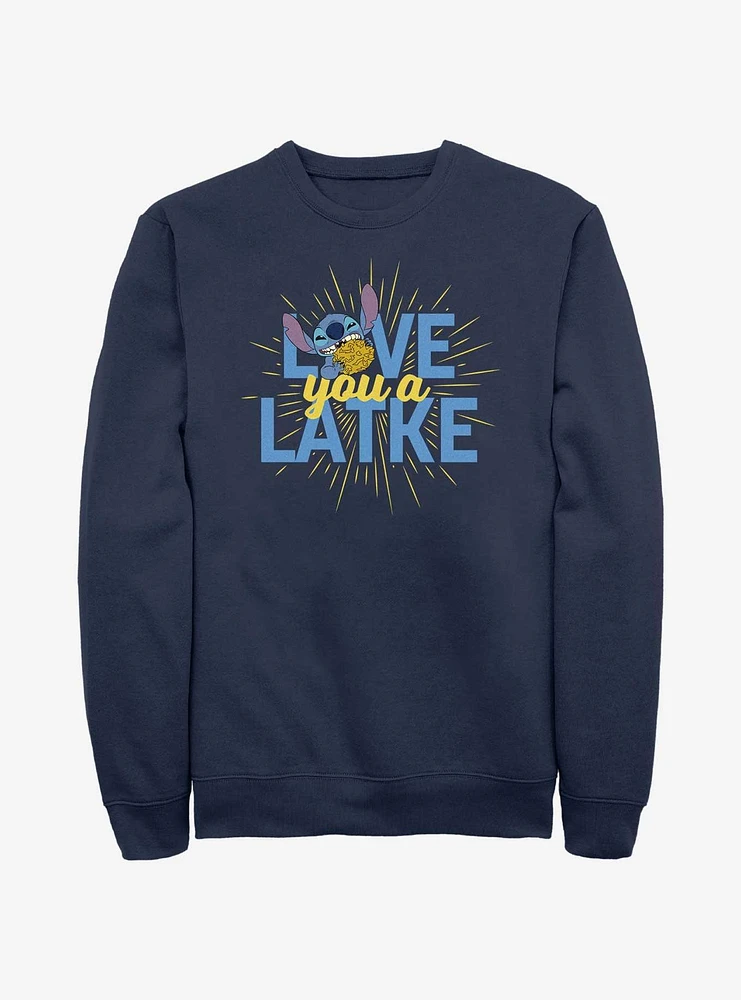 Disney Lilo & Stitch Hanukkah Love You A Latke Sweatshirt