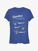 Disney Lilo & Stitch Hanukkah List Girls T-Shirt