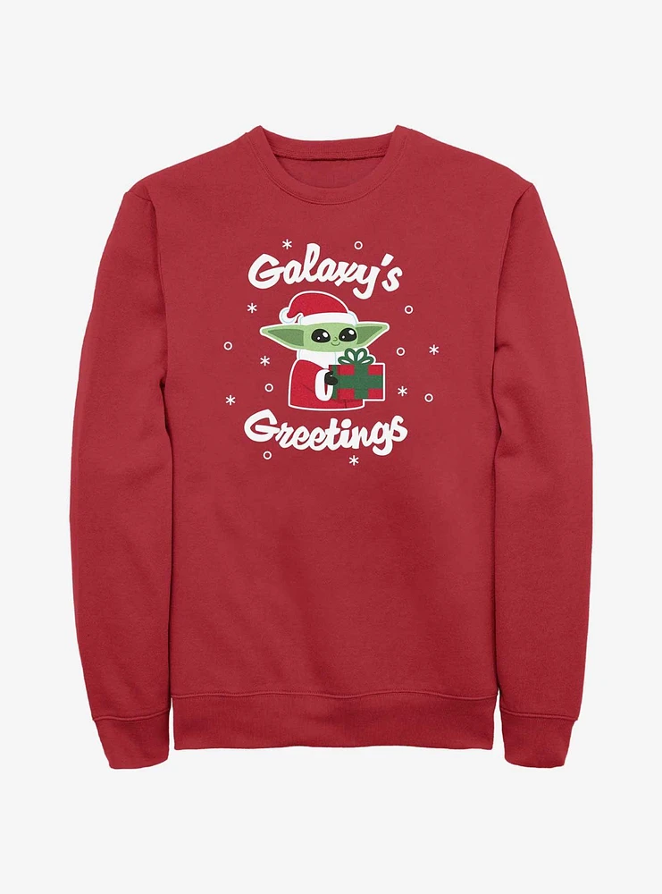 Star Wars The Mandalorian Santa Grogu Galaxy's Greetings Sweatshirt