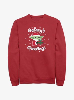 Star Wars The Mandalorian Santa Grogu Galaxy's Greetings Sweatshirt