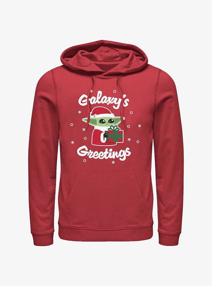 Star Wars The Mandalorian Santa Grogu Galaxy's Greetings Hoodie