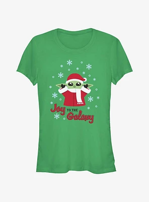 Star Wars The Mandalorian Santa Grogu Joy To Galaxy Girls T-Shirt