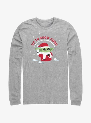 Star Wars The Mandalorian Santa Grogu Up To Snow Good Long-Sleeve T-Shirt