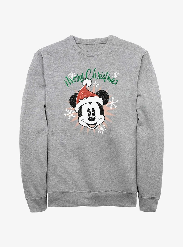 Disney Mickey Mouse Snowflakes Santa Sweatshirt