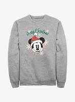 Disney Mickey Mouse Snowflakes Santa Sweatshirt