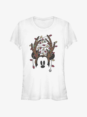Disney Mickey Mouse Christmas Light Antlers Girls T-Shirt