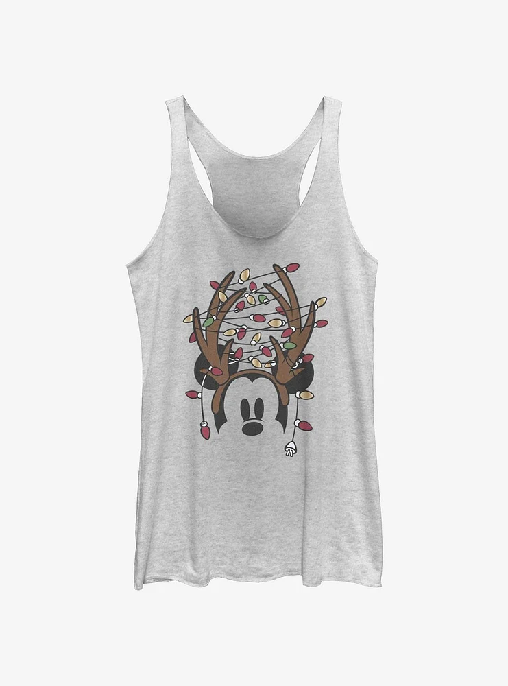 Disney Mickey Mouse Christmas Light Antlers Girls Tank