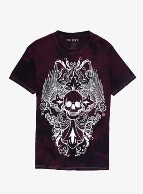 Skull Cross Tattoo Red Wash Girls T-Shirt