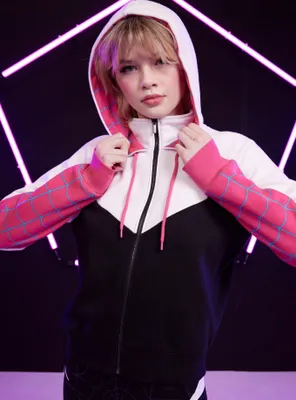 Her Universe Marvel Spider-Man: Across The Spider-Verse Ghost-Spider Girls Crop Hoodie