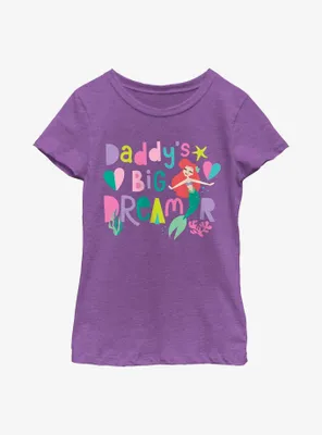 Disney The Little Mermaid Ariel Daddy's Big Dreamer Youth Girls T-Shirt