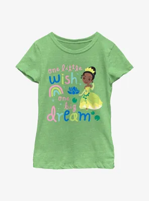 Disney Princess & The Frog Tiana One Little Wish Big Dream Cartoon Youth Girls T-Shirt