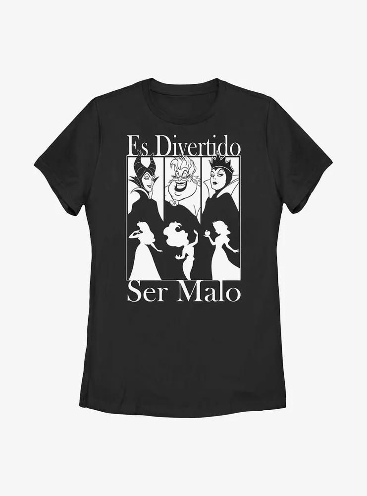 Disney Villains Spanish Good To Be Bad Womens T-Shirt