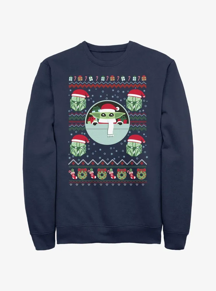 Star Wars The Mandalorian Child Ugly Christmas Pattern Sweatshirt