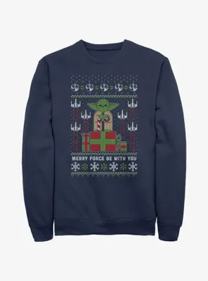 Star Wars Yoda Merry Force Ugly Christmas Pattern Sweatshirt
