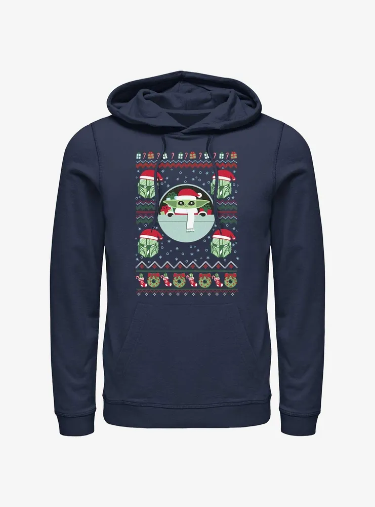 Star Wars The Mandalorian Child Ugly Christmas Pattern Hoodie