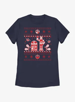 Star Wars Droid Ugly Christmas Pattern Womens T-Shirt