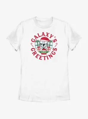 Star Wars The Mandalorian Galaxy's Greetings Womens T-Shirt