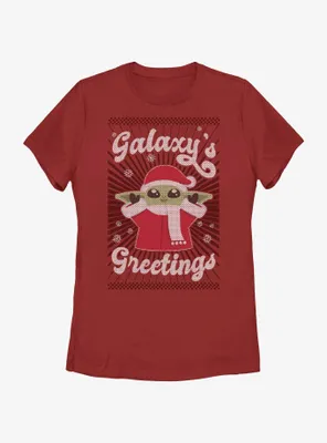Star Wars The Mandalorian Child Galaxy's Greetings Womens T-Shirt