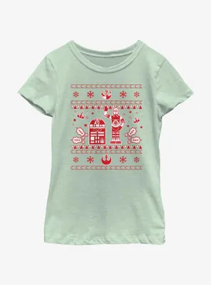 Star Wars Droid Ugly Christmas Pattern Youth Girls T-Shirt