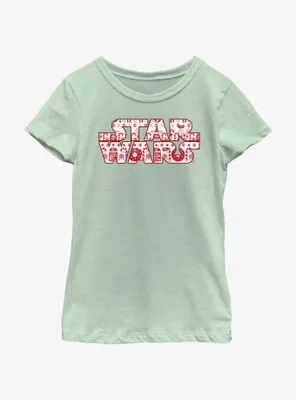 Star Wars Christmas Logo Fill Youth Girls T-Shirt