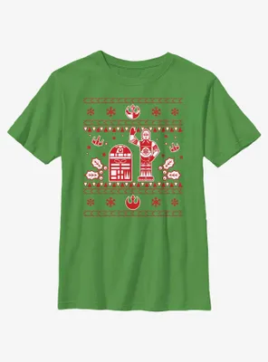 Star Wars Droid Ugly Christmas Pattern Youth T-Shirt