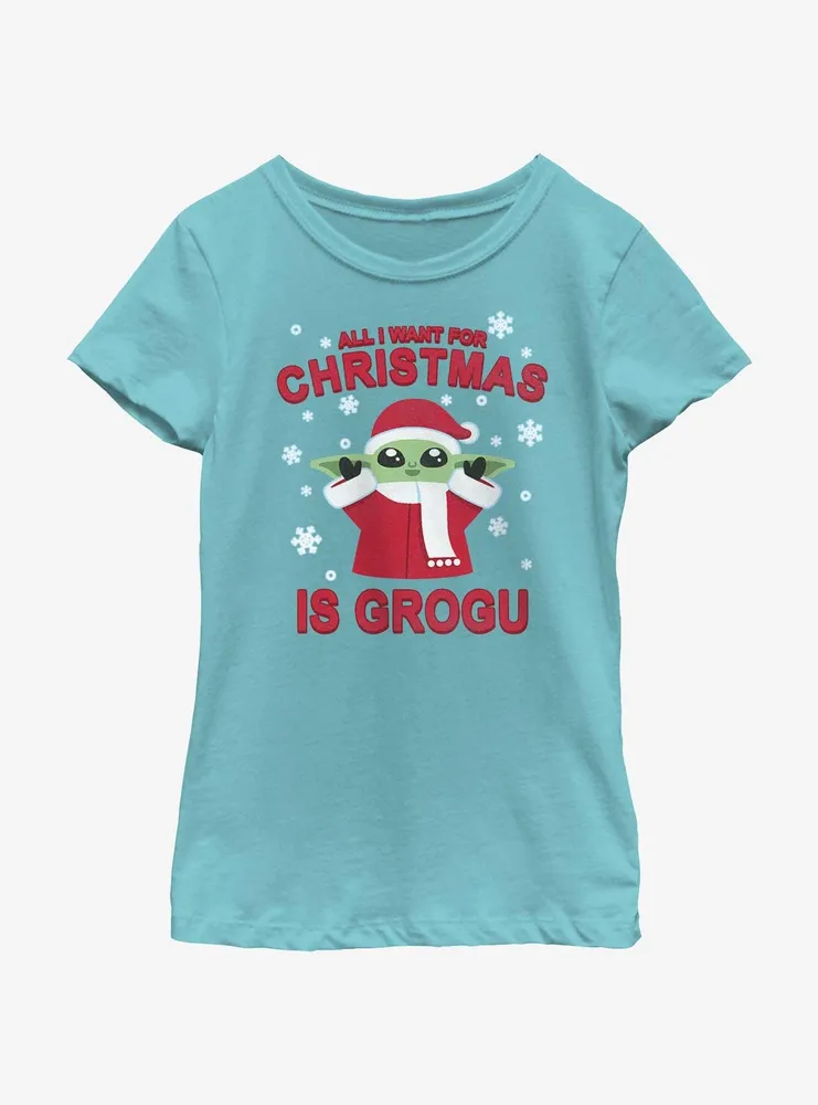 Star Wars The Mandalorian All I Want For Christmas Youth Girls T-Shirt