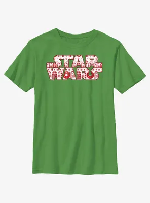 Star Wars Christmas Logo Fill Youth T-Shirt
