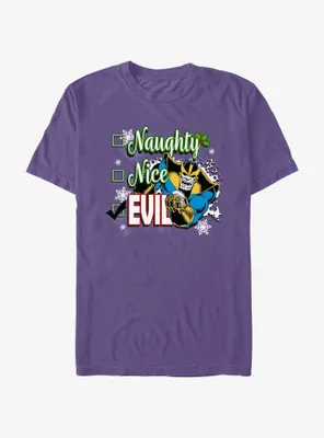 Marvel Thanos Naughty Nice Evil List T-Shirt