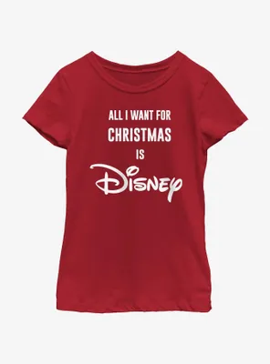 Disney All I Want For Christmas Youth Girls T-Shirt