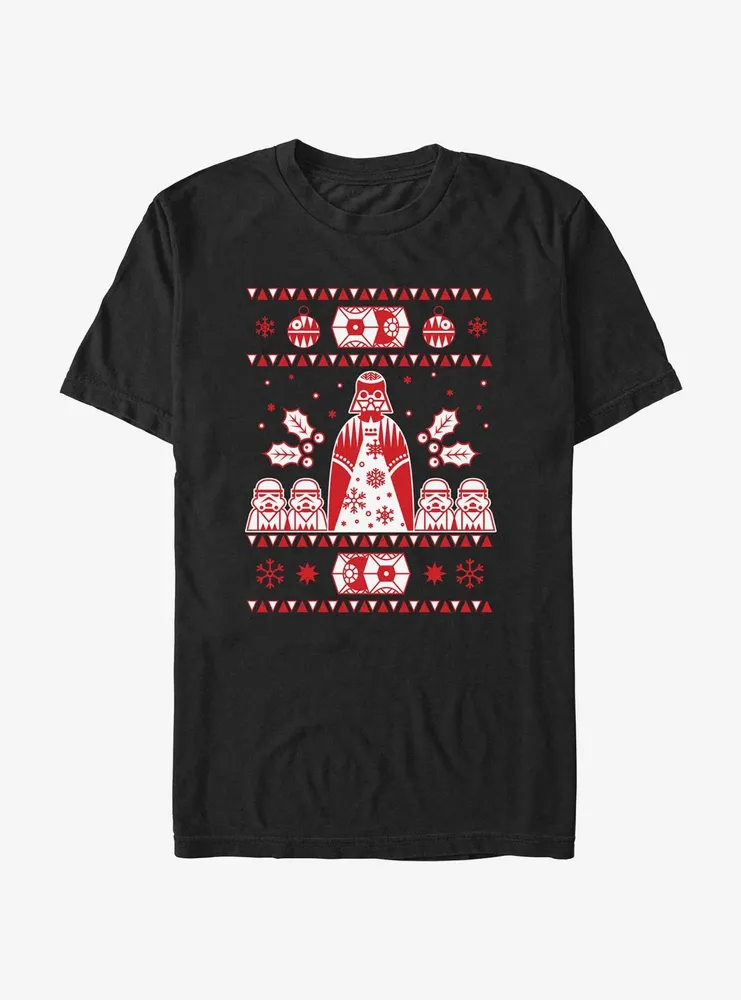 Star Wars Empire Ugly Christmas Pattern T-Shirt