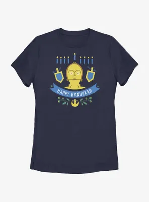Star Wars C-3PO Hanukkah Womens T-Shirt