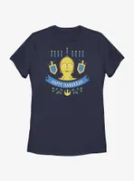 Star Wars C-3PO Hanukkah Womens T-Shirt