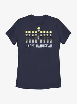 Star Wars Light Saber Hanukkah Menorah Womens T-Shirt